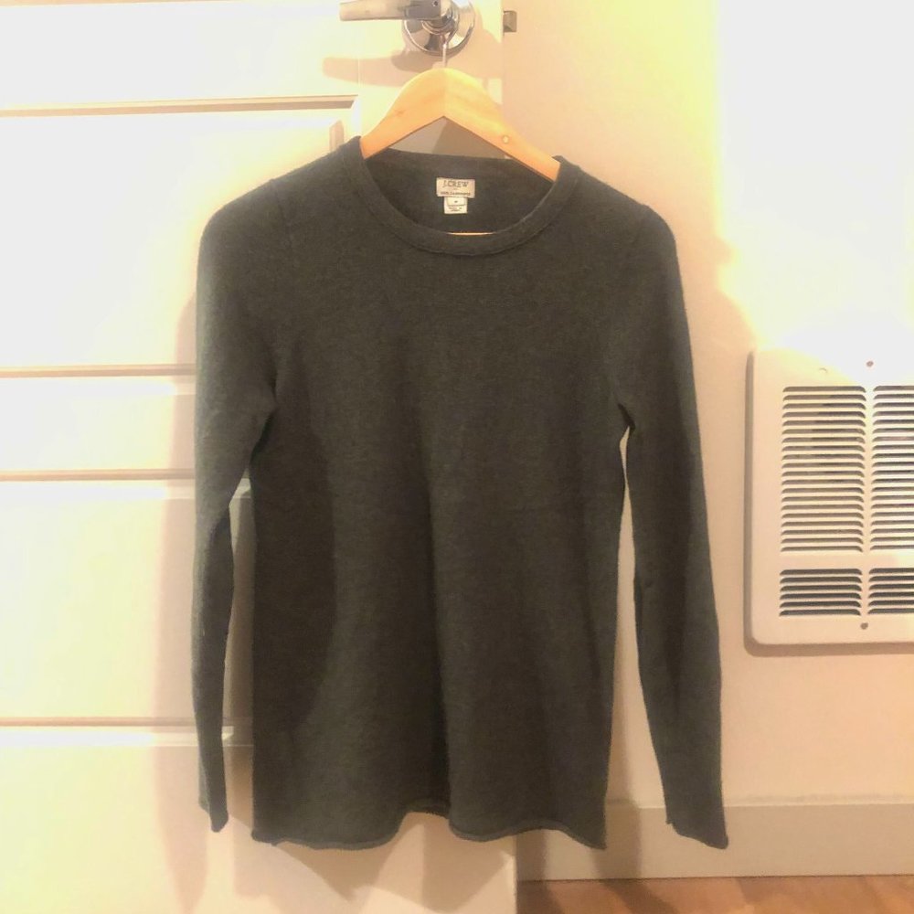J Crew Cashmere Sweater, Long Sleeve, Dark Green